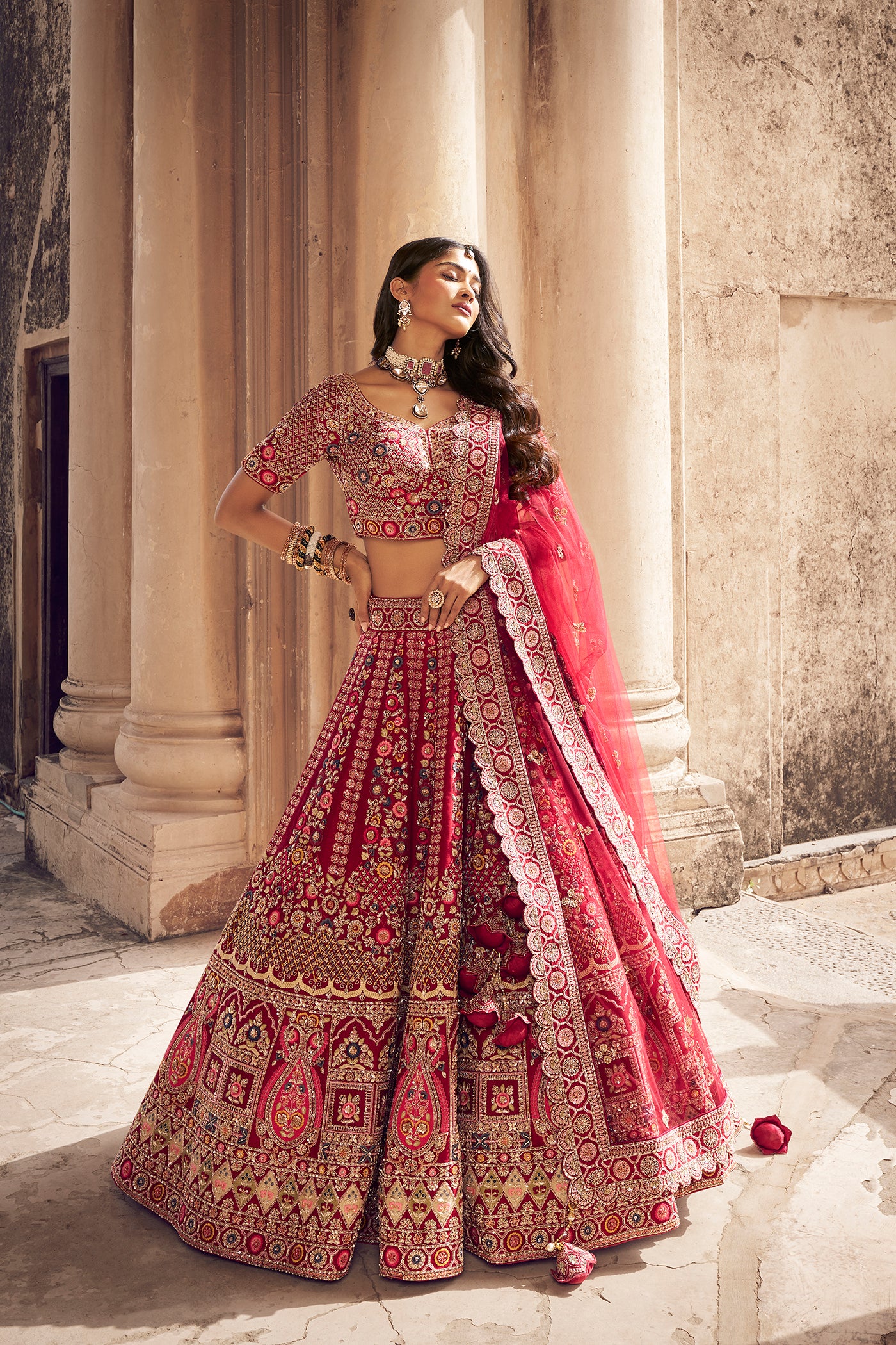 Rang Roop Rani Pink Raw Silk Bridal Lehenga – Rang Roop Online