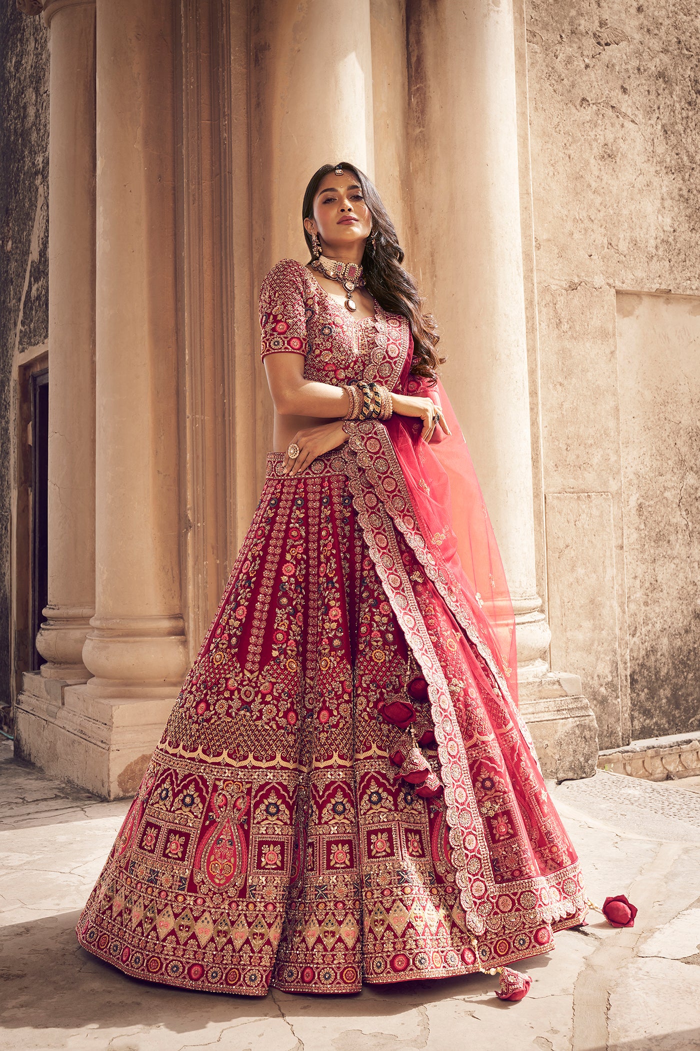 Rang Roop Rani Pink Raw Silk Bridal Lehenga – Rang Roop Online