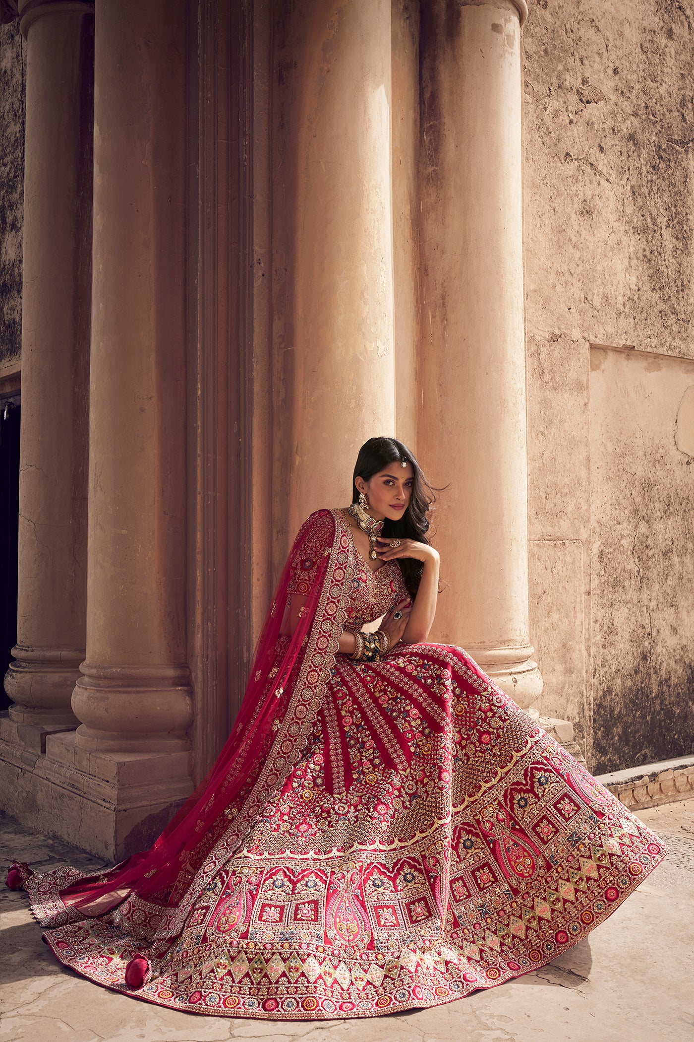 Rang Roop Rani Pink Raw Silk Bridal Lehenga – Rang Roop Online