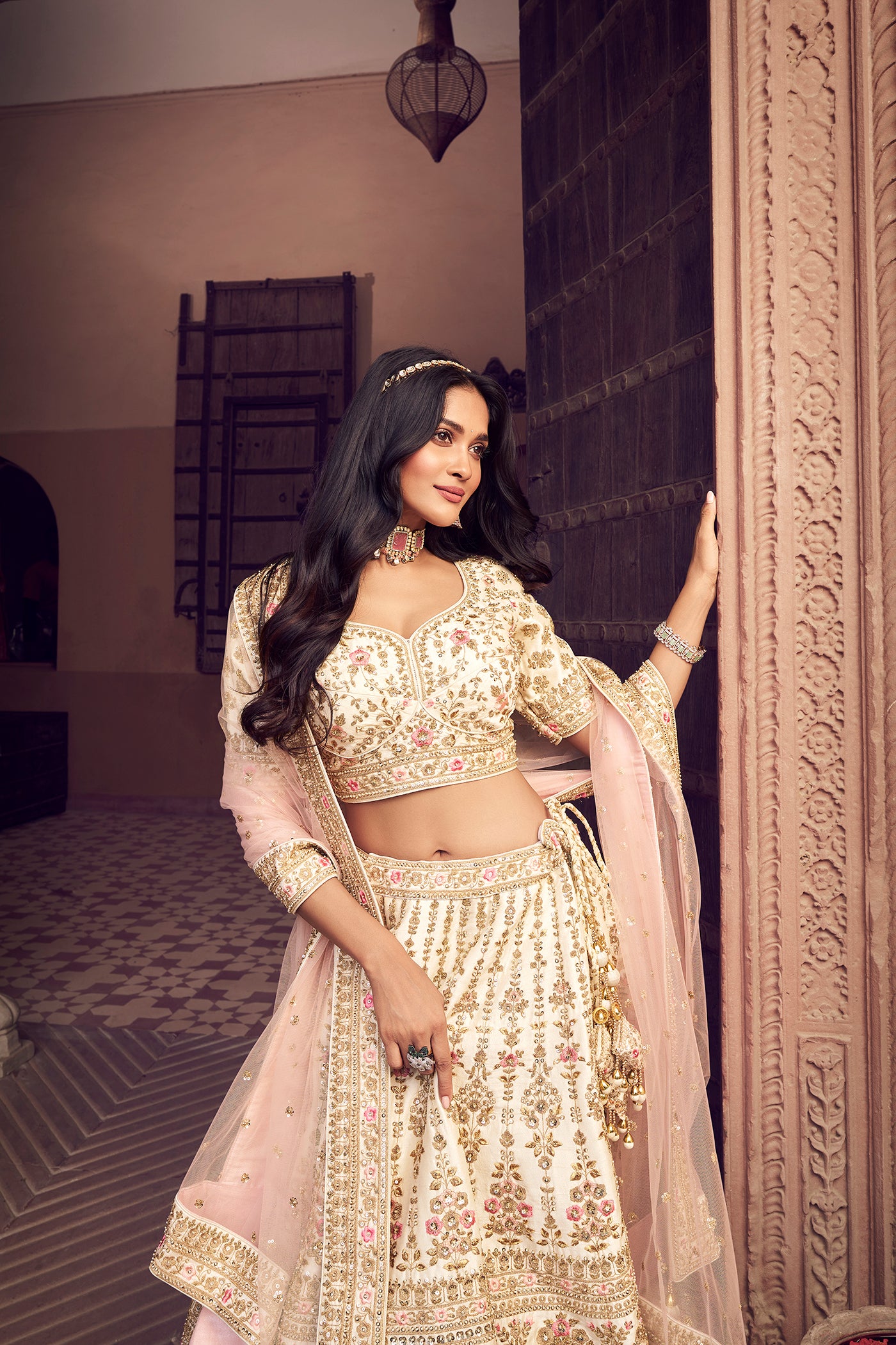 Rang Roop Beige Raw Silk Bridal Lehenga – Rang Roop Online