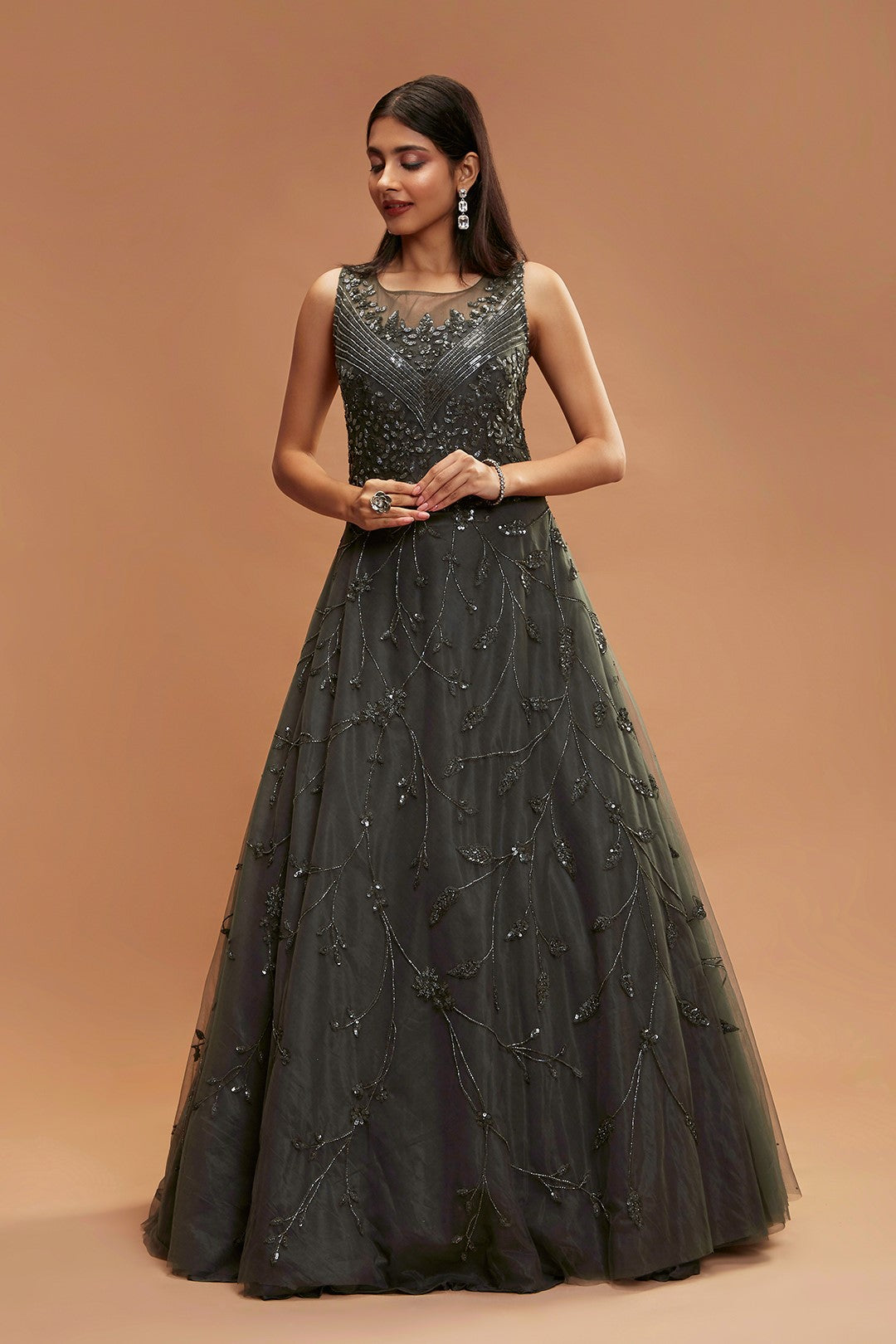 Rang Roop Green Resham Embroidered Bridal Gown – Rang Roop Online