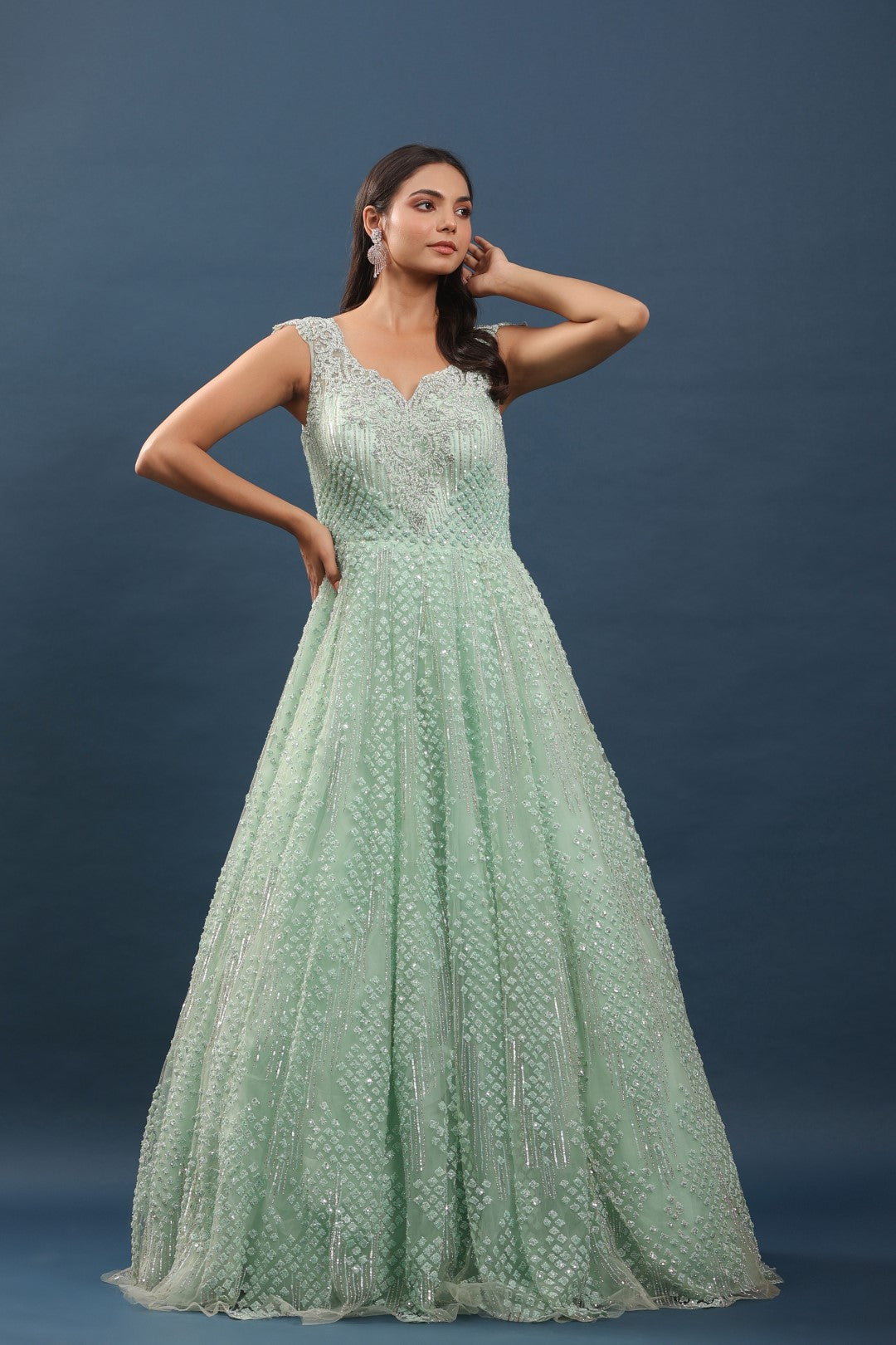 pista green color dress Bridal Gown Pista Colour Gown Dress Stunning Pista Green Peplum Long Dress Farshi Gaharara Bridal Dress Muslim Special
