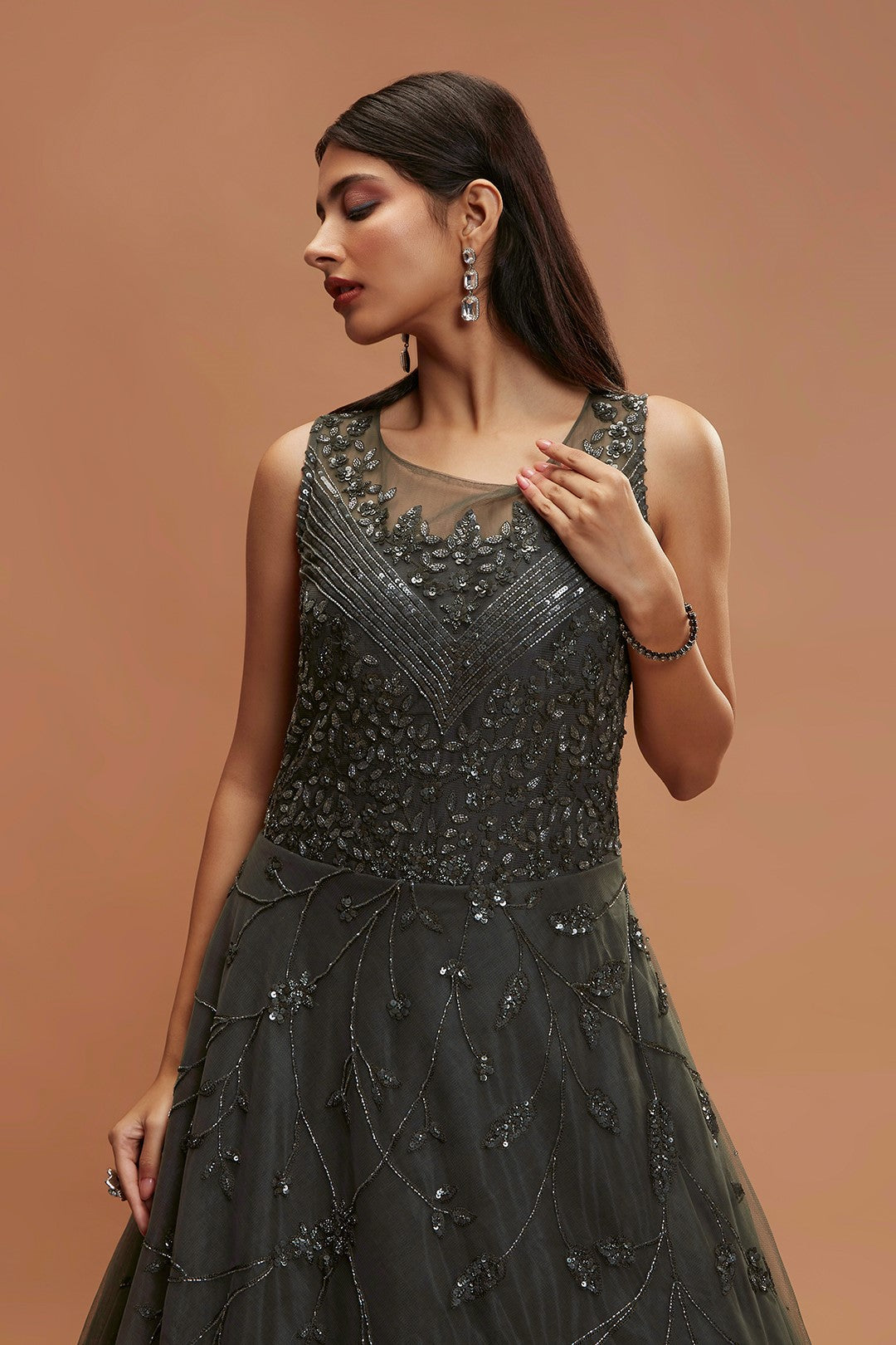 Rang Roop Green Resham Embroidered Bridal Gown – Rang Roop Online